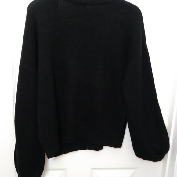 Aqua Blues Black/Tan Bears Cardigan Size Medium - Picture 2 of 13